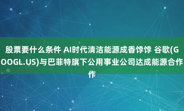 股票要什么条件 AI时代清洁能源成香饽饽 谷歌(GOOGL.US)与巴菲特旗下公用事业公司达成能源合作